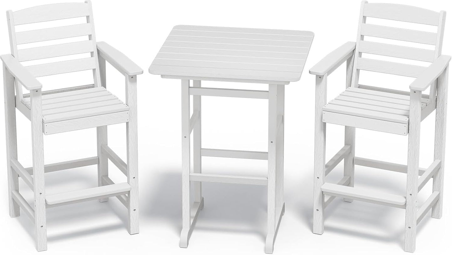Adirondack Bar Chairs Set of 2 with Table for Outdoor Relaxation