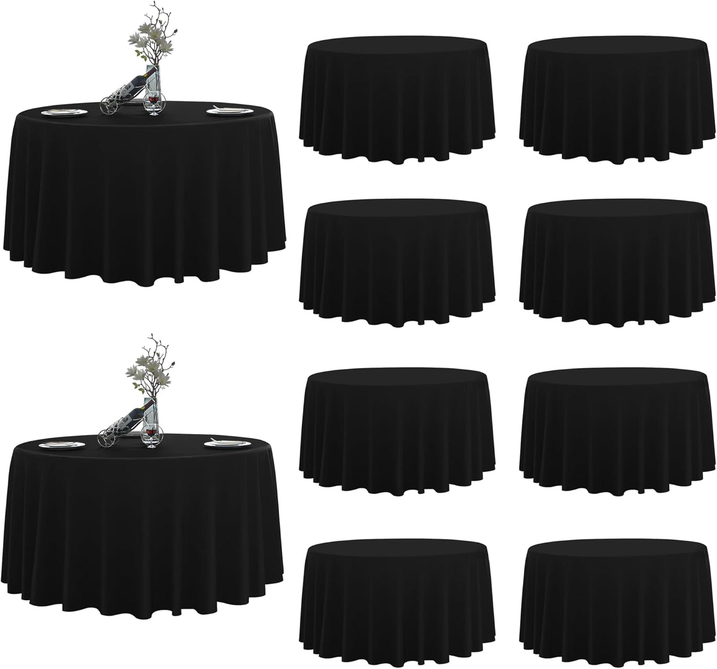 Round Tablecloth 132in Stain Resistant for Parties and Weddings