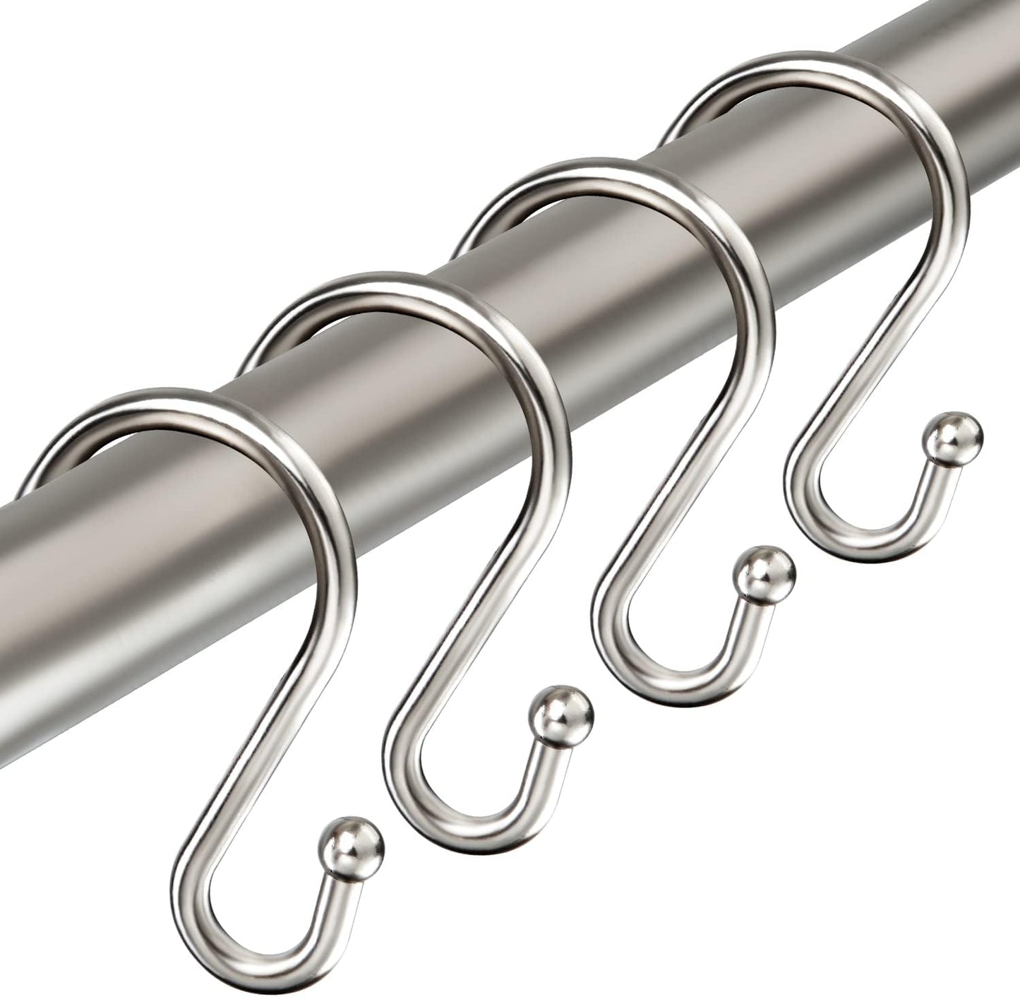 Rust-Proof S Hooks Set, Brushed Nickel, Set of 12