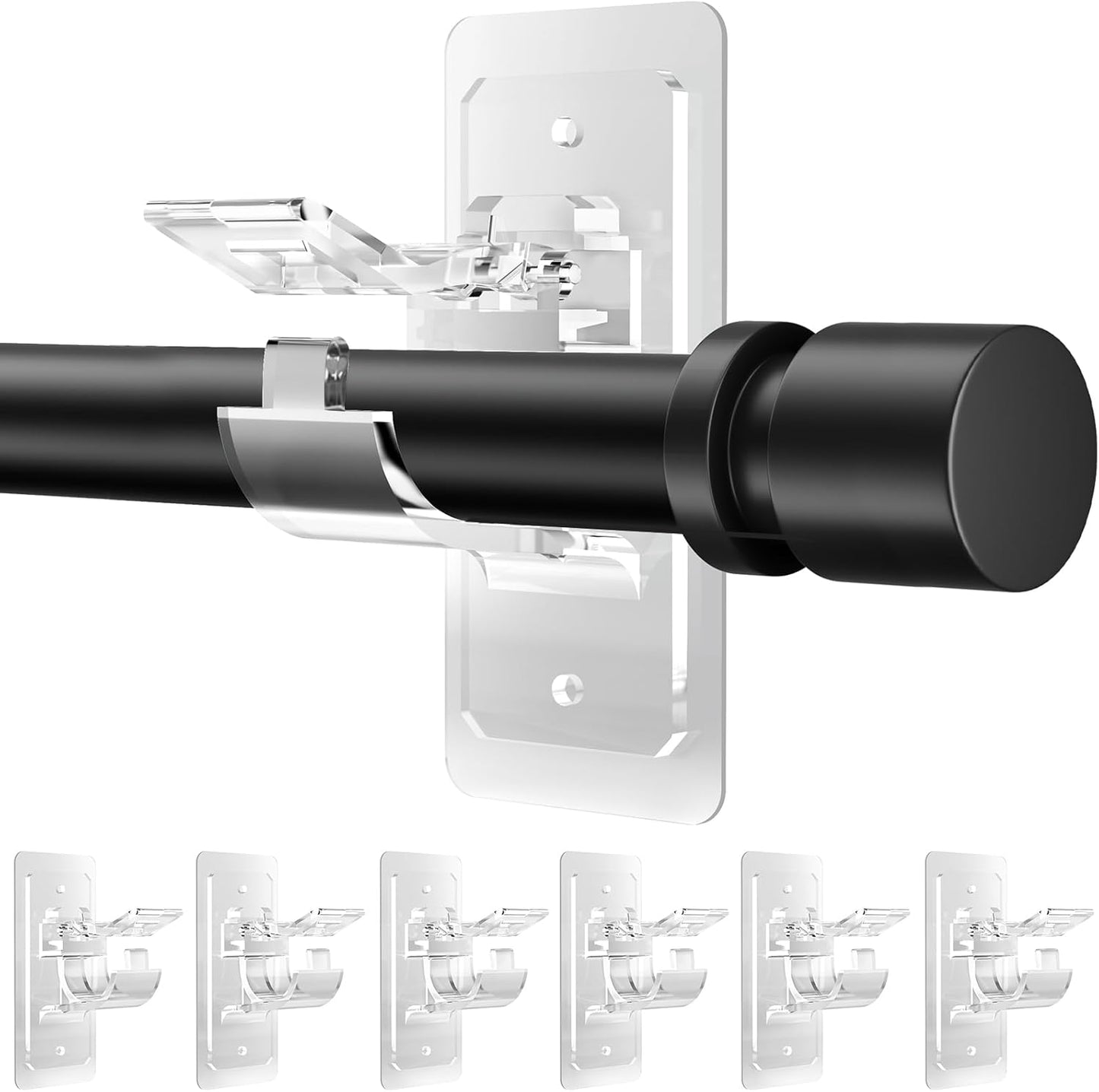 No Drill Curtain Rod Brackets - Easy Install, Strong Hold