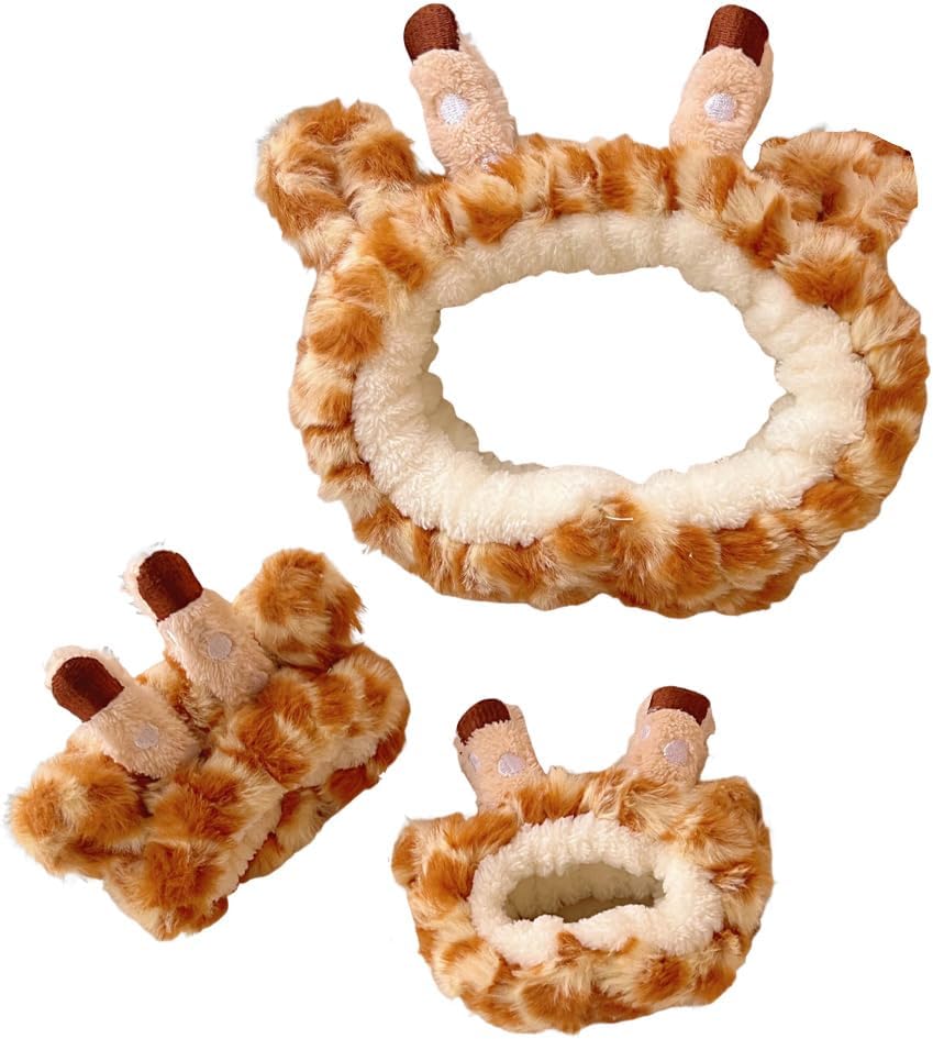 Cute Giraffe Hair Accessory Set for Skincare