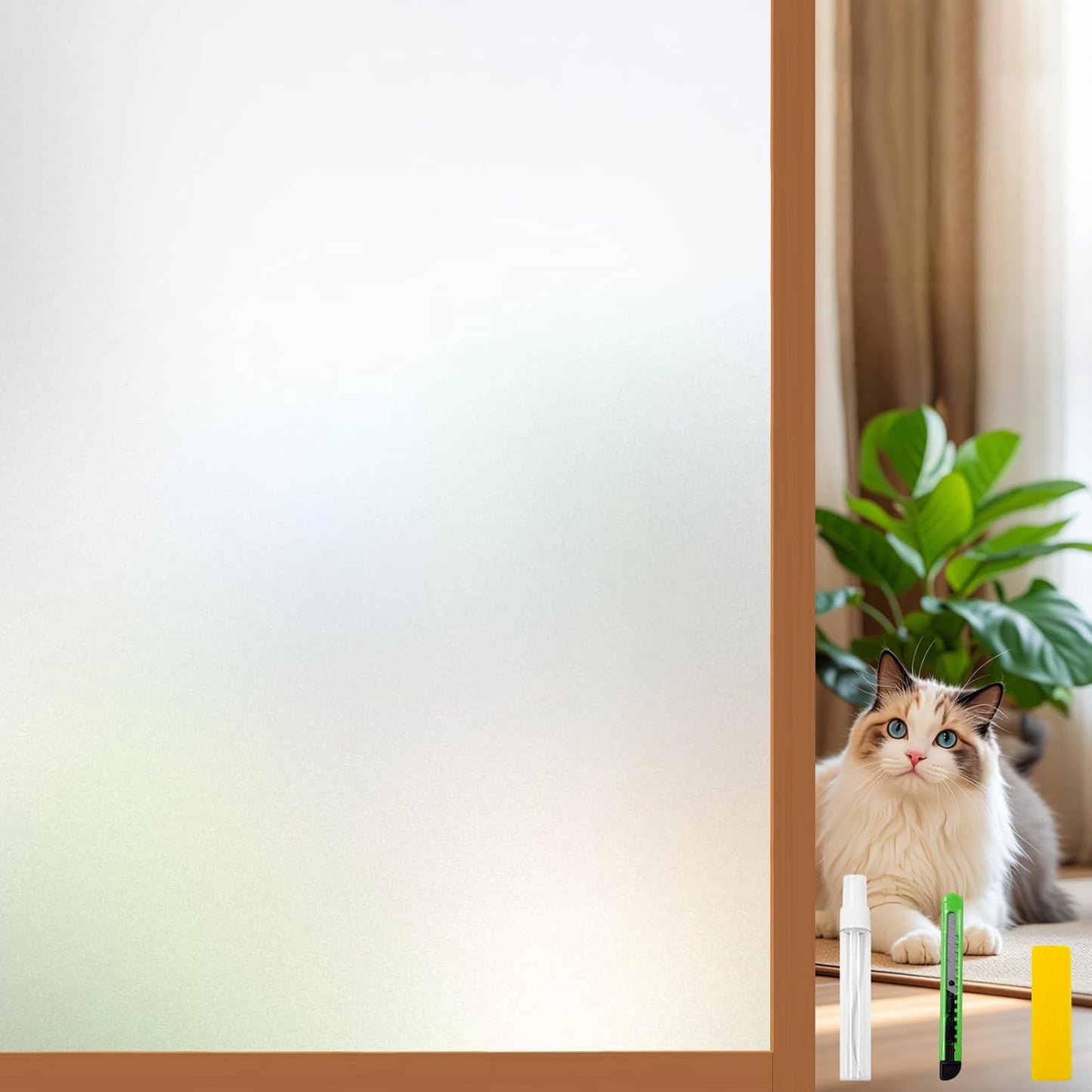 Frosted Glass Window Film for Home Privacy and Heat Blocking