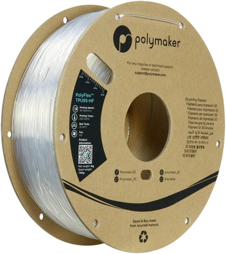 Polymaker High Flow TPU Filament 1.75mm Clear for 3D Printing