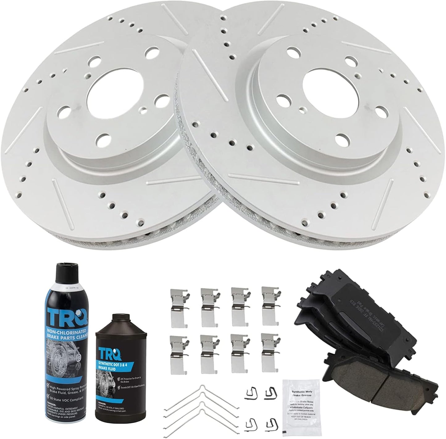 TRQ Front Brake Pad & Rotor Kit for Lexus ES300h & Camry