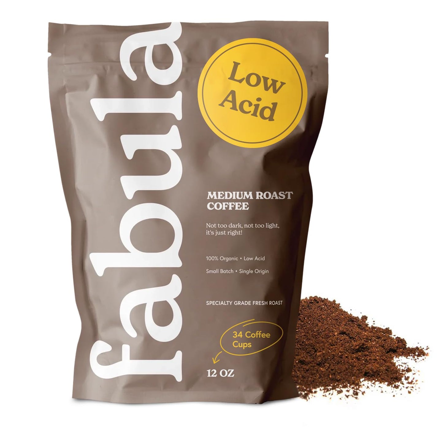 Fabula USDA Organic Low Acid Coffee - Pure & Clean 12 oz