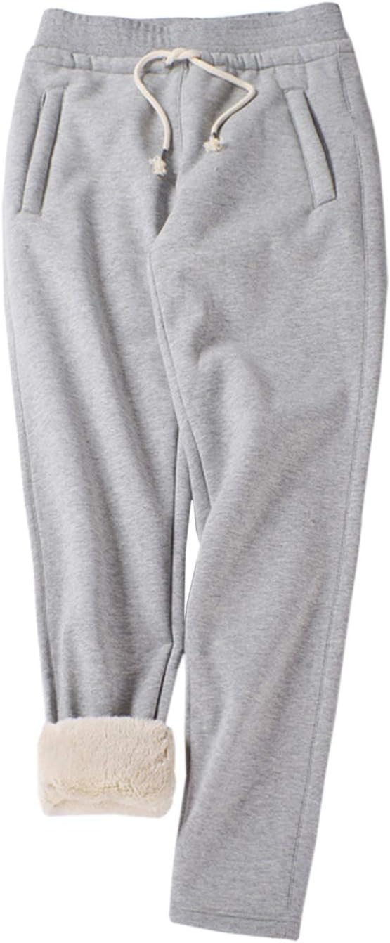 Gihuo Women's Sherpa Lined Sweatpants for Winter Warmth