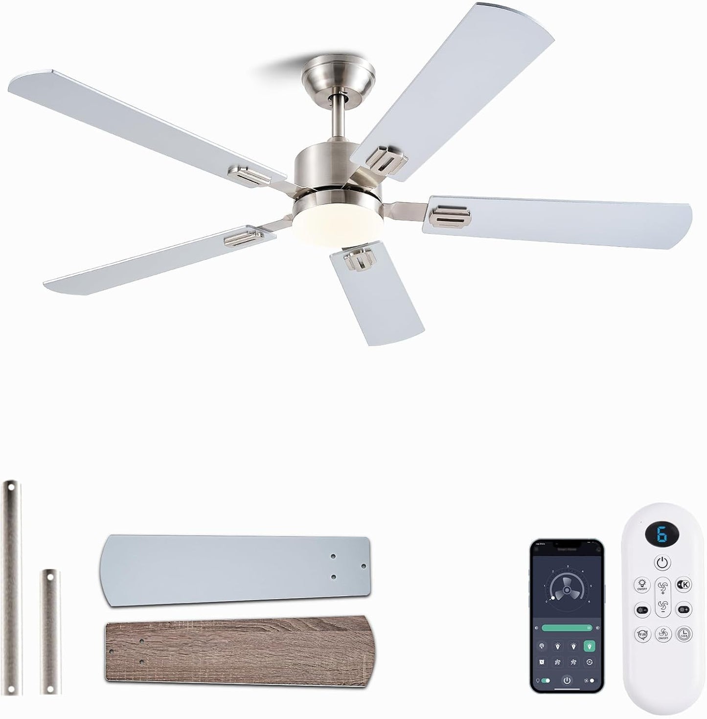 56 Inch Ceiling Fan with Lights and Remote Control for Comfort