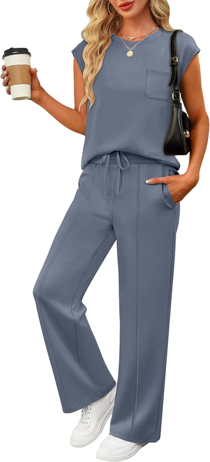 ANRABESS Two Piece Sets for Women Summer Casual Lounge Outfits
