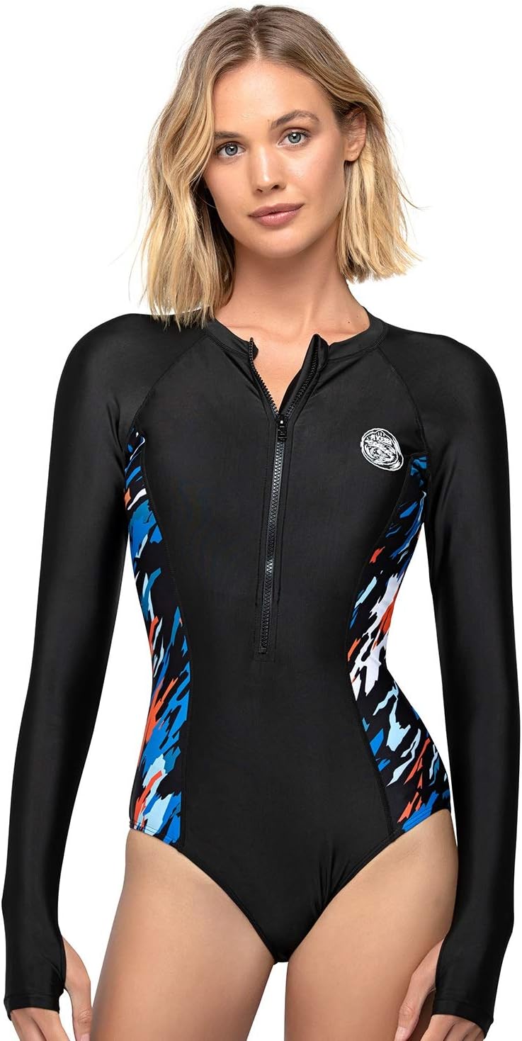 AXESEA Womens Long Sleeve Rash Guard for Sun Protection and Style