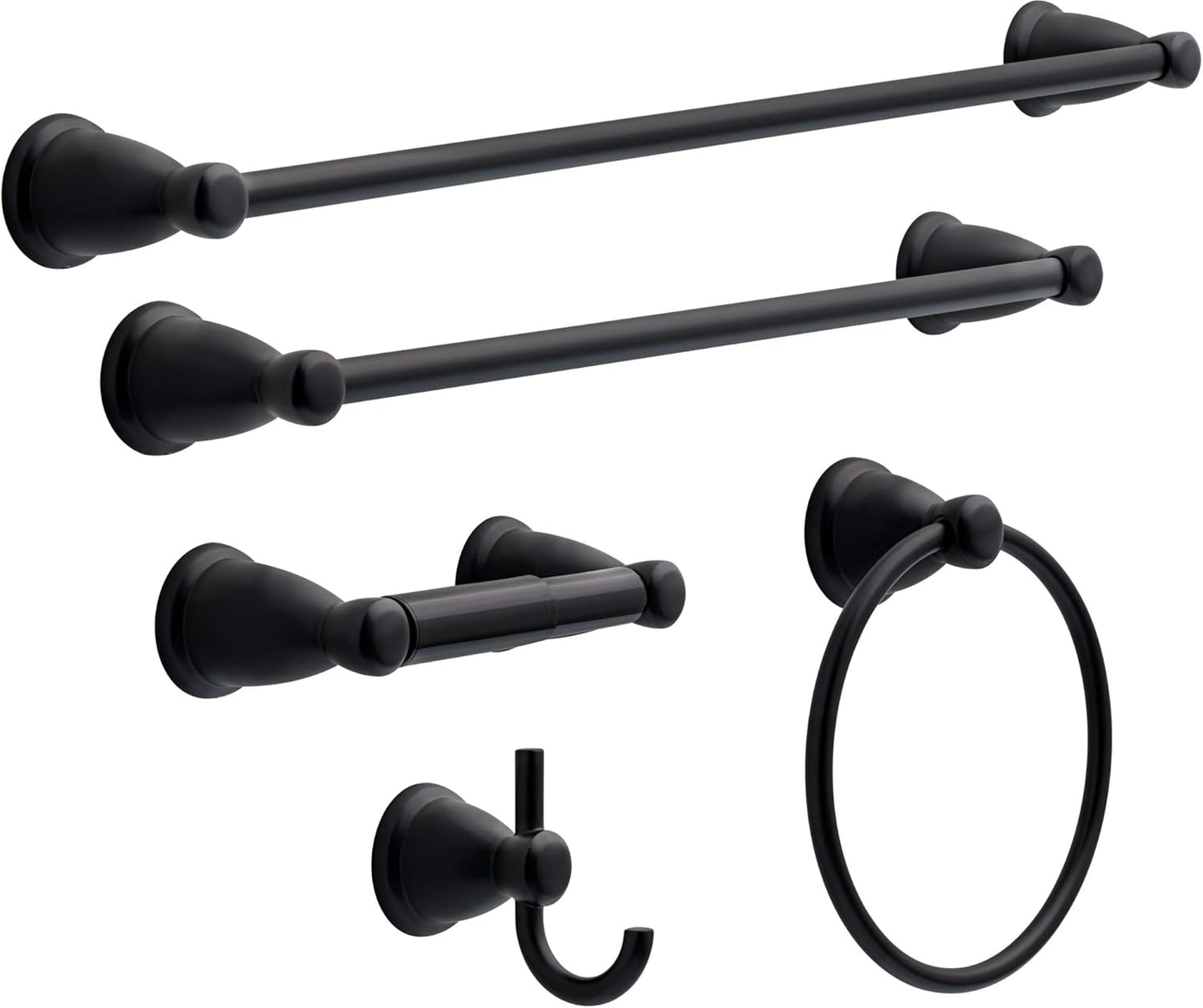 Franklin Brass Kinla 5-Piece Bathroom Set in Matte Black Finish