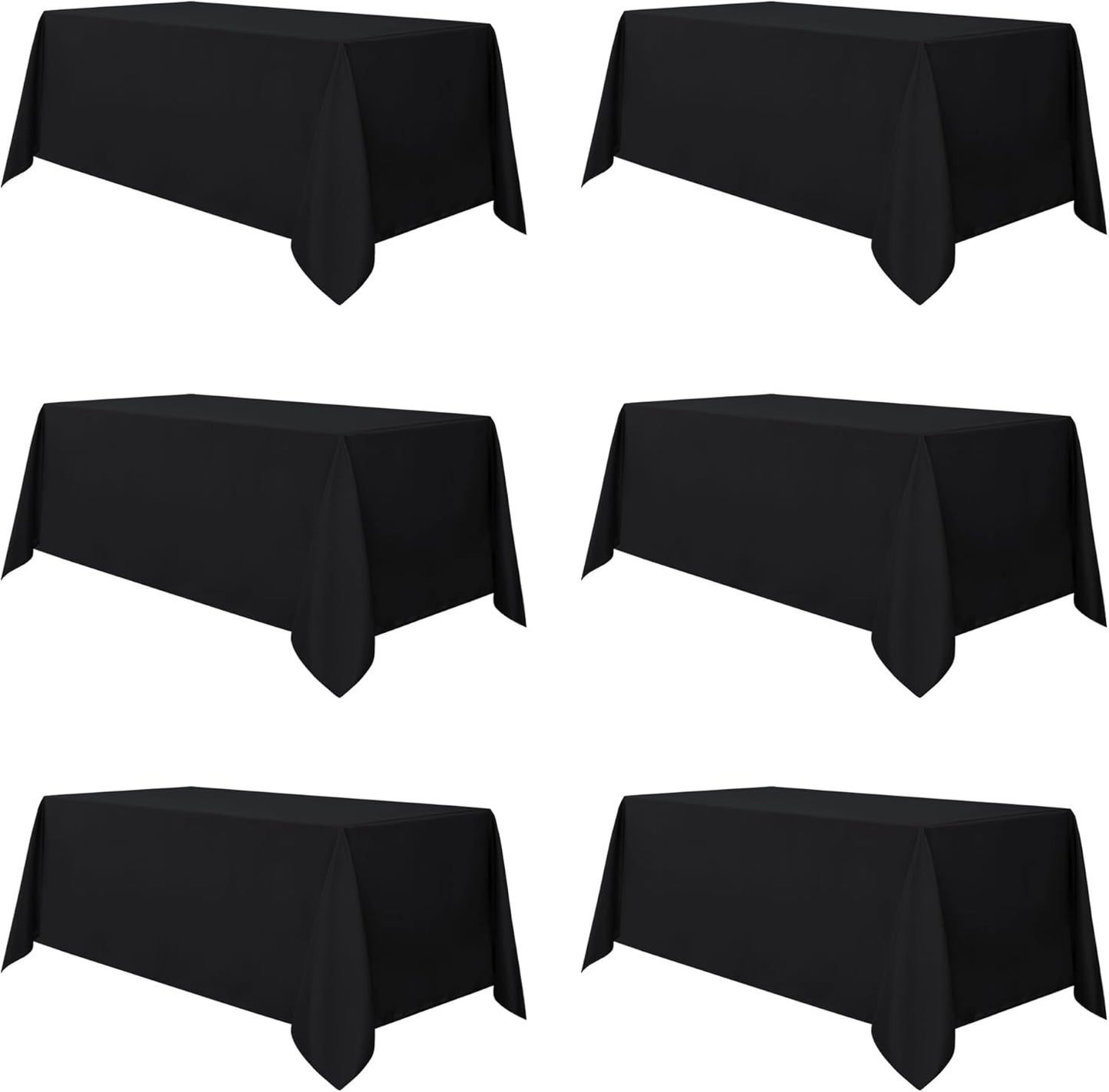 Sancua 6 Pack Black Tablecloth for 6 Feet Tables - Durable & Stylish
