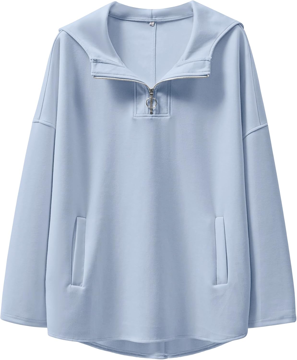 Oversized Hoodie Quarter Zip Sweatshirt for Trendy Teens