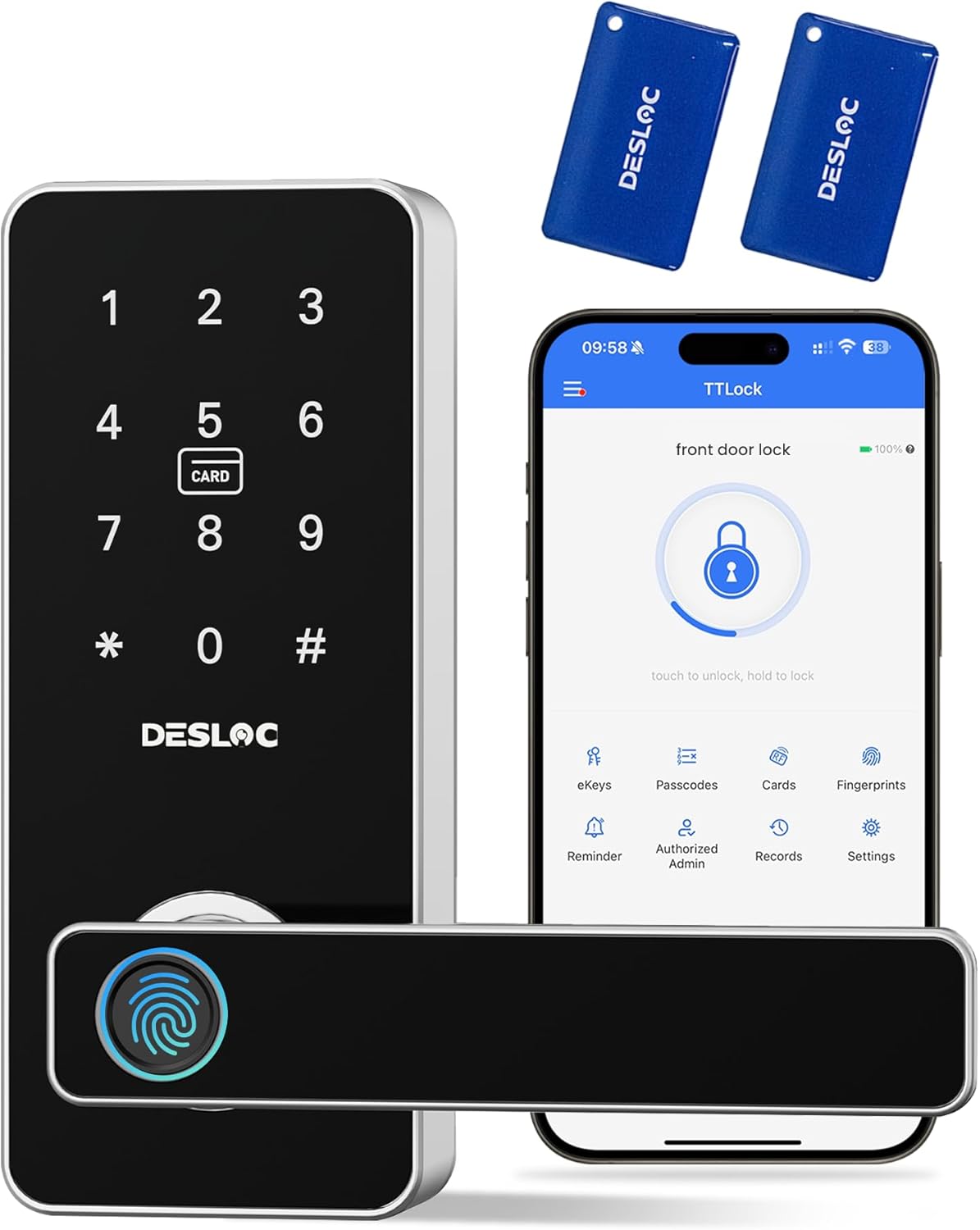 DESLOC B200L Fingerprint Smart Lock with Keyless Entry Features
