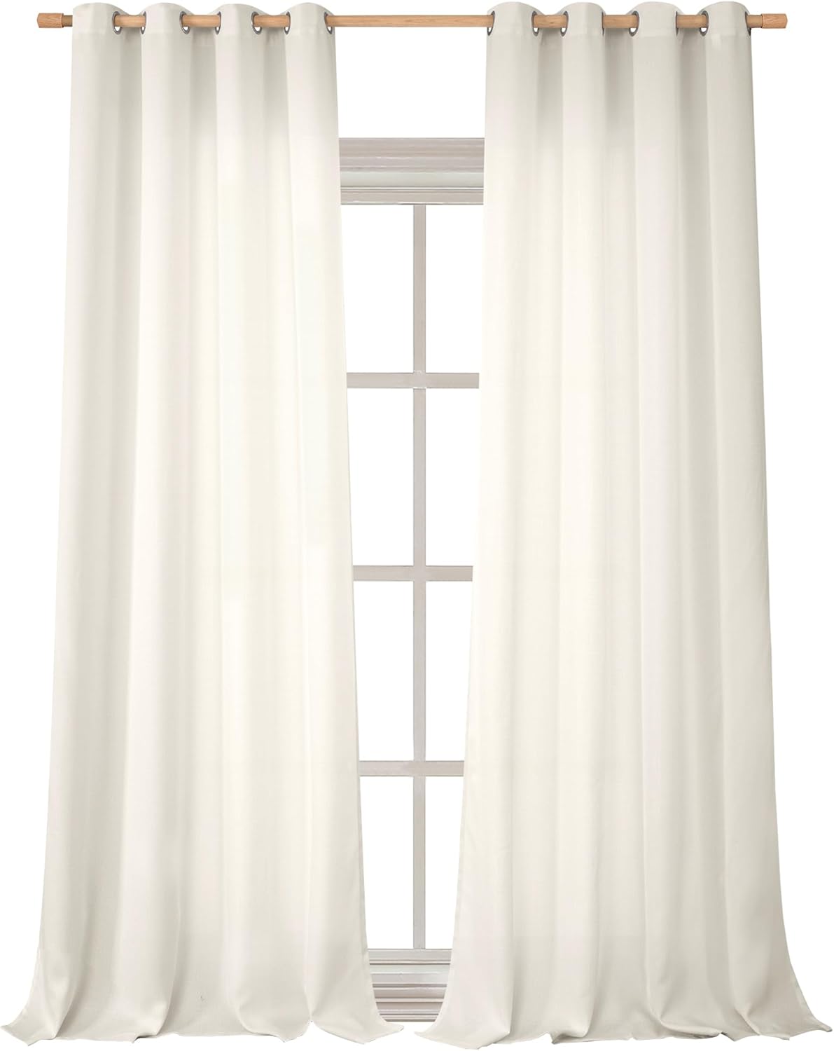 BGment Extra Long Curtains for High Ceilings, Ivory Linen Look