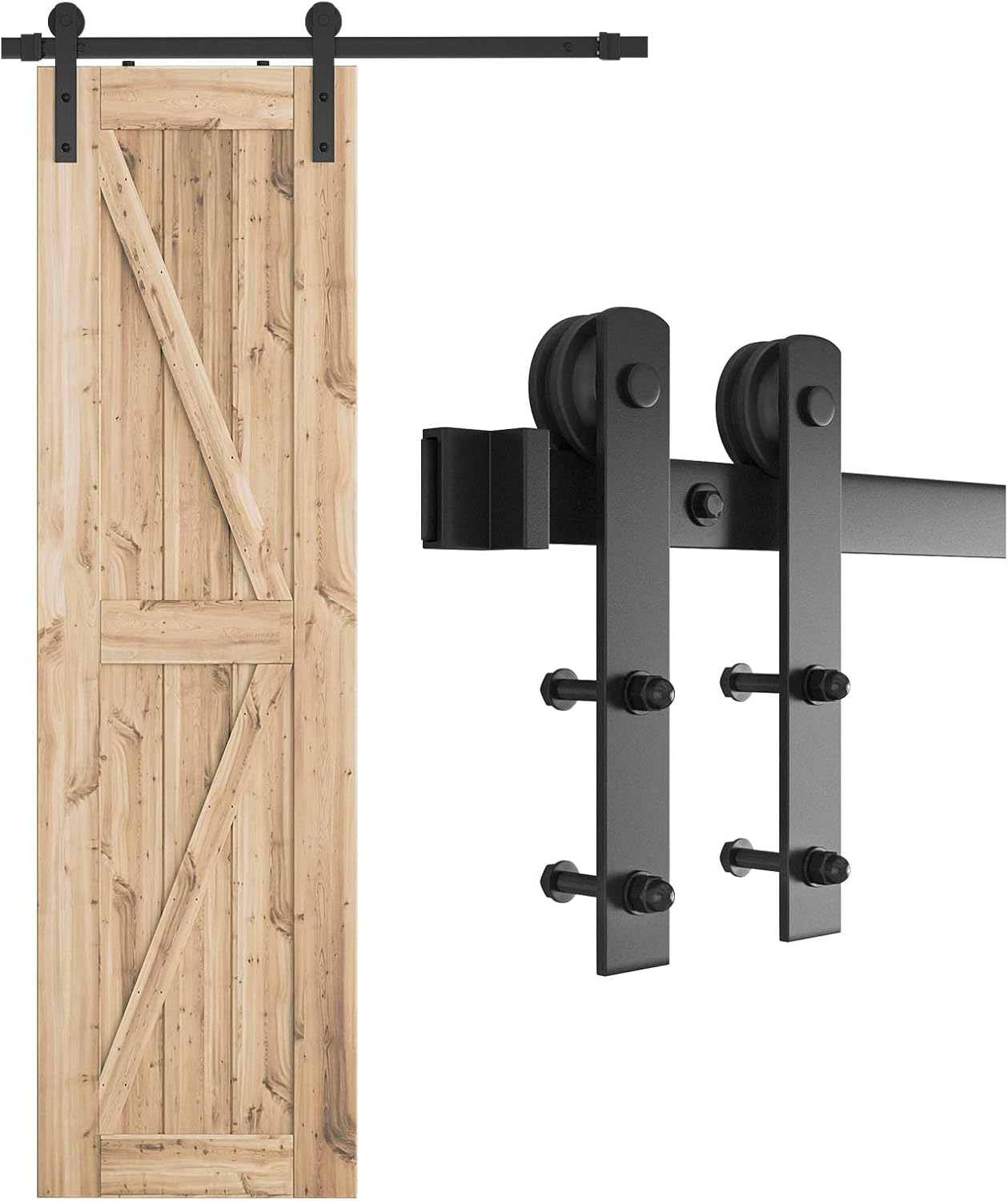 SMARTSTANDARD 4.0ft Barn Door Hardware Kit for Easy Installation