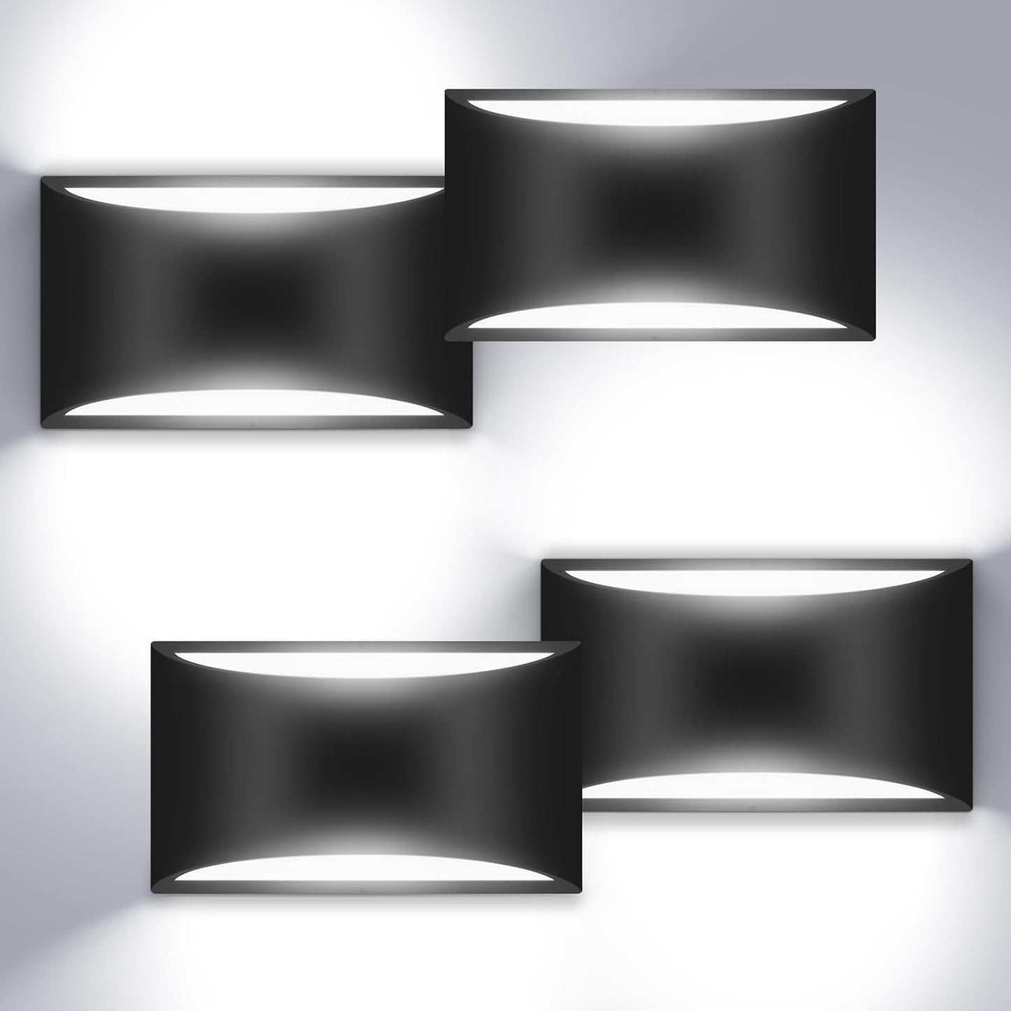 4 Pack Black Modern LED Wall Sconces for Stylish Indoor Lighting