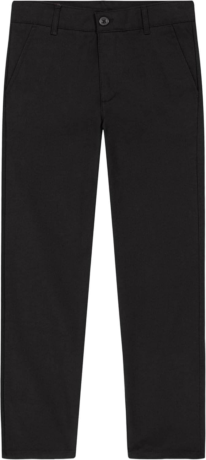 Nautica Boys School Uniform Twill Khaki Pants with Elastic Waist