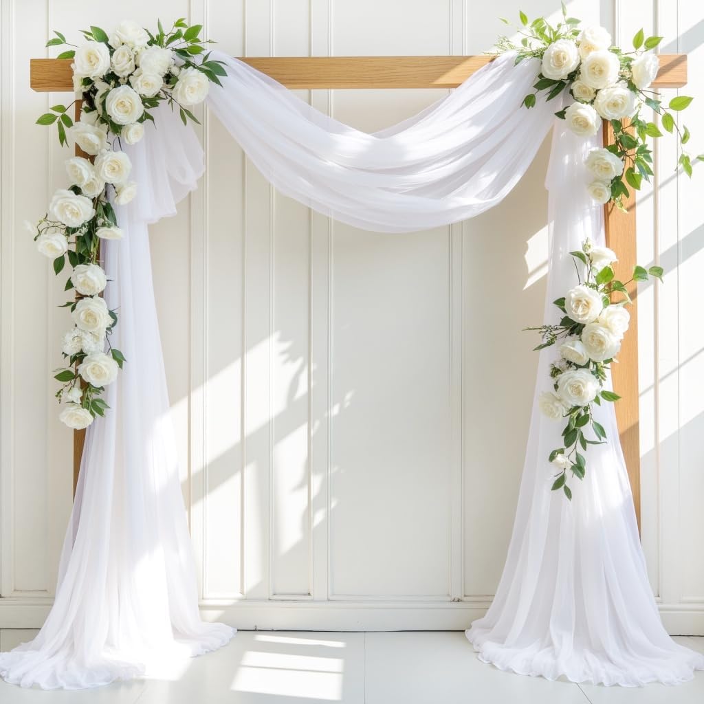 White Wedding Arch Draping Fabric for Elegant Outdoor Events