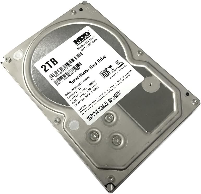 MDD MAXDIGITALDATA 2TB Surveillance HDD for 24/7 Operation