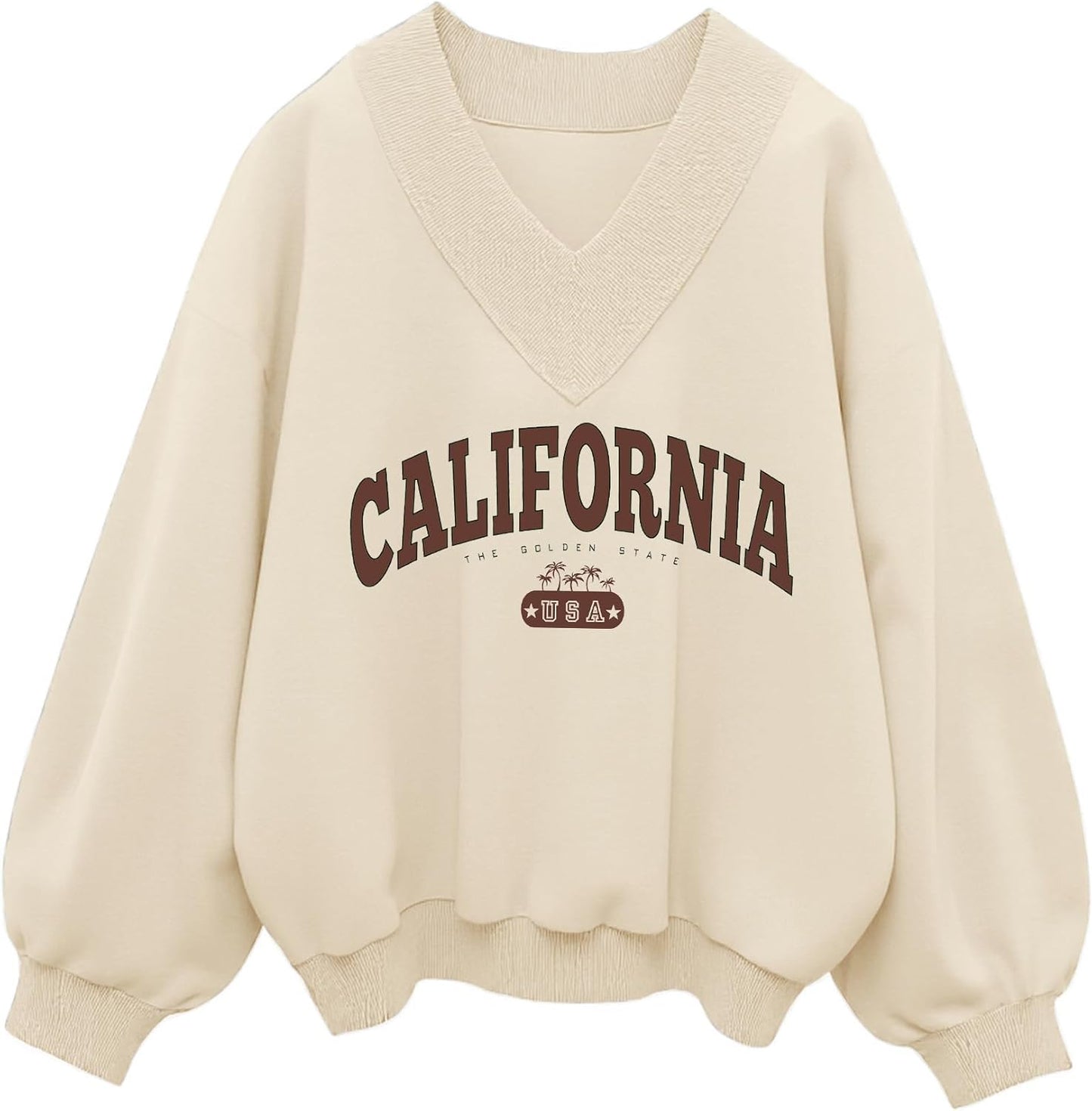 Hilinker Womens V Neck Oversized Sweatshirts for Casual Style