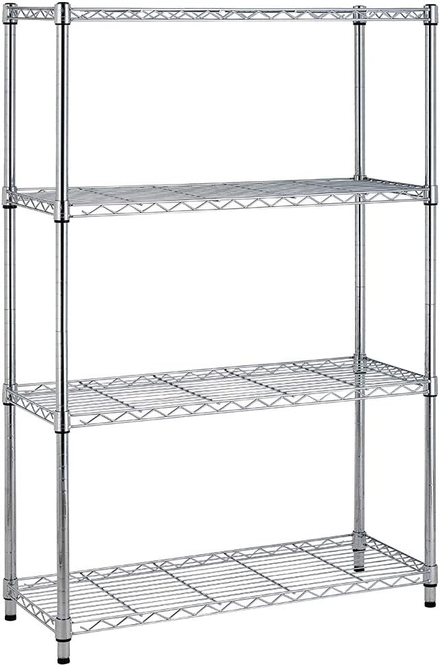 4-Tier Wire Storage Shelves for Home & Garage by BestOffice
