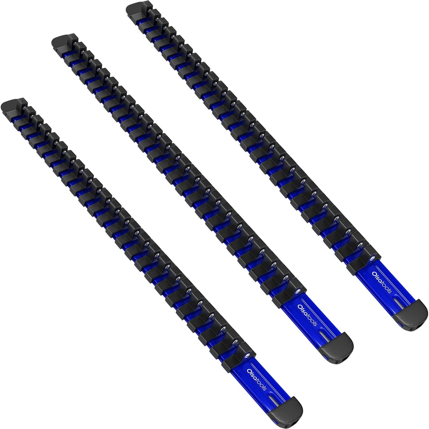 Olsa Tools Aluminum Socket Organizer Kit - 3pc Rail Set