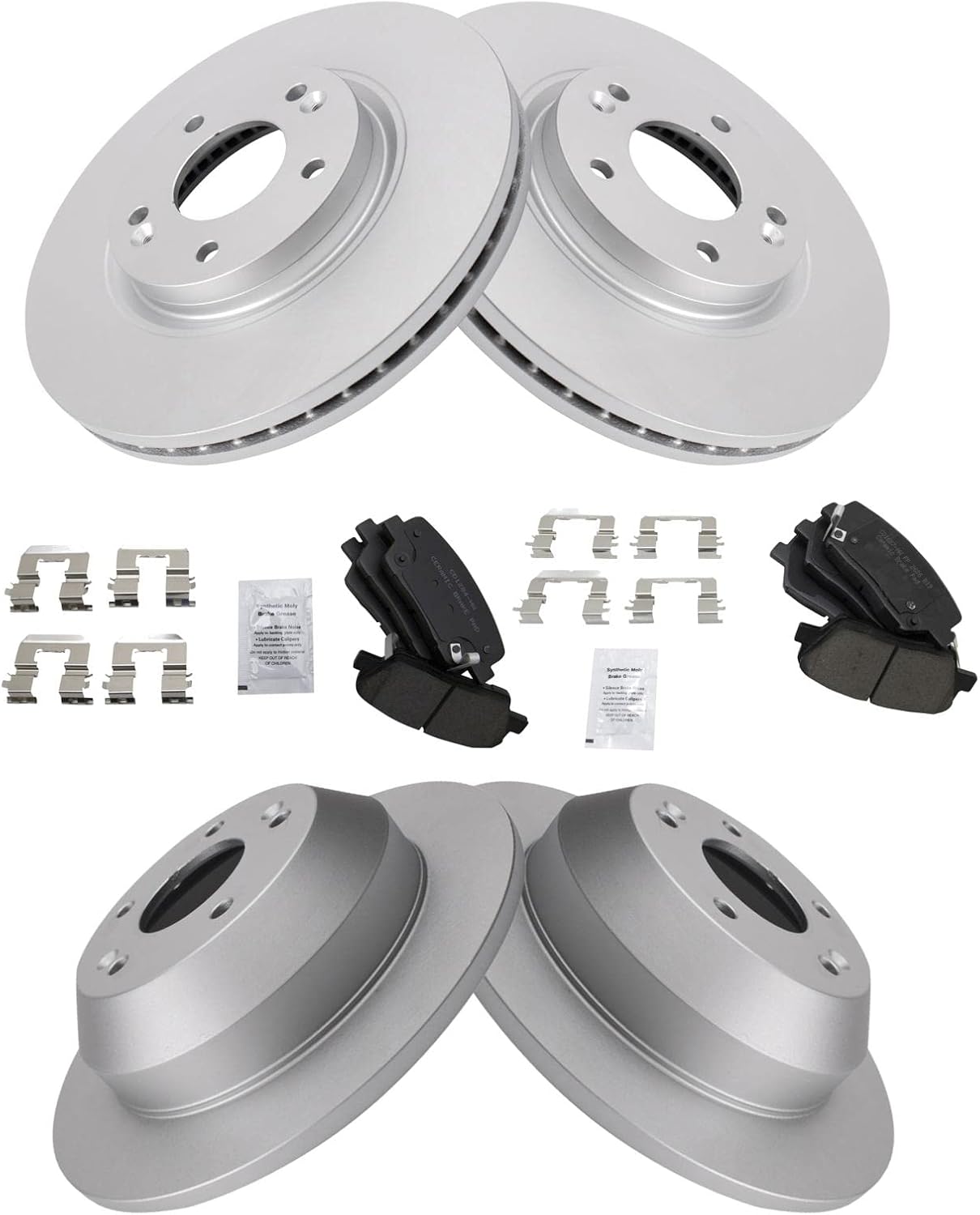 TRQ Brake Pad & Rotor Kit for 2010-2013 Hyundai & Kia Models