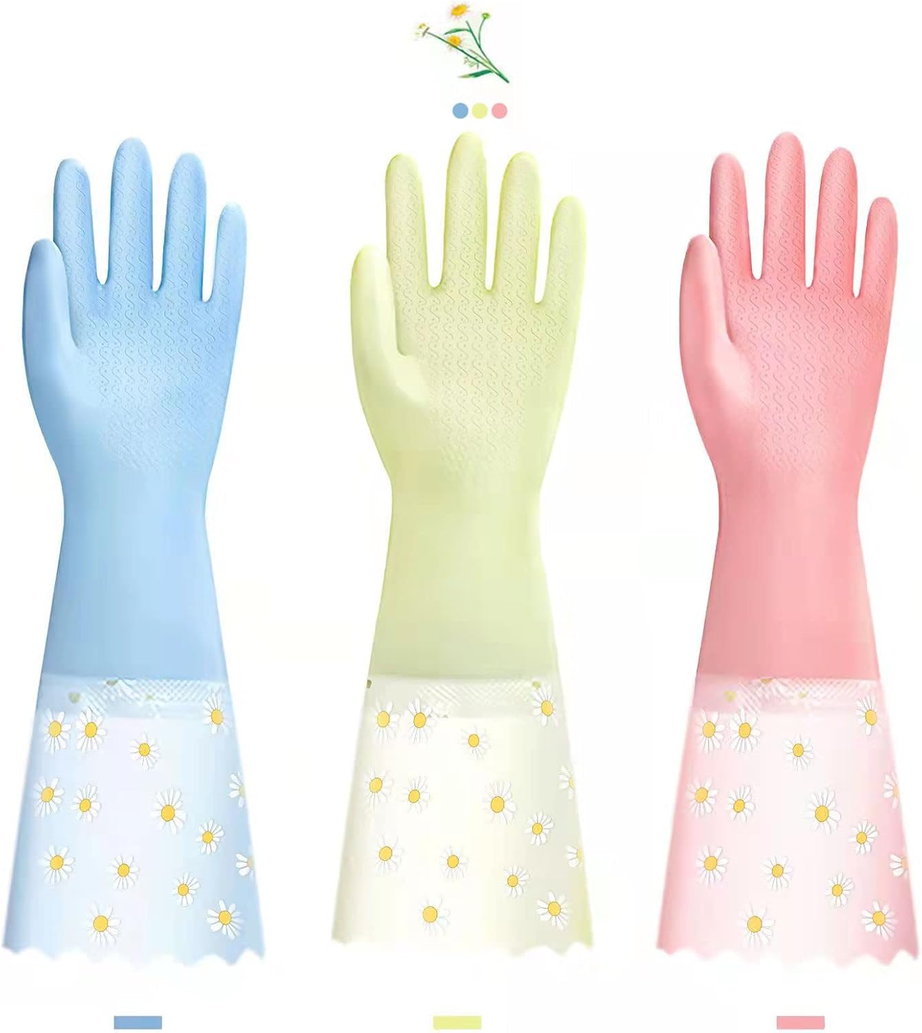 Non-Slip Reusable Cleaning Gloves Set