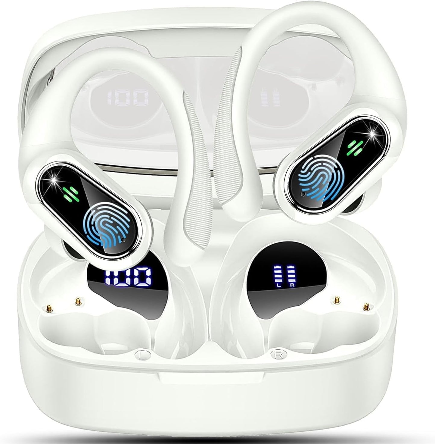 50hrs Playtime Bluetooth Earbuds - Deep Bass & IPX7 Waterproof