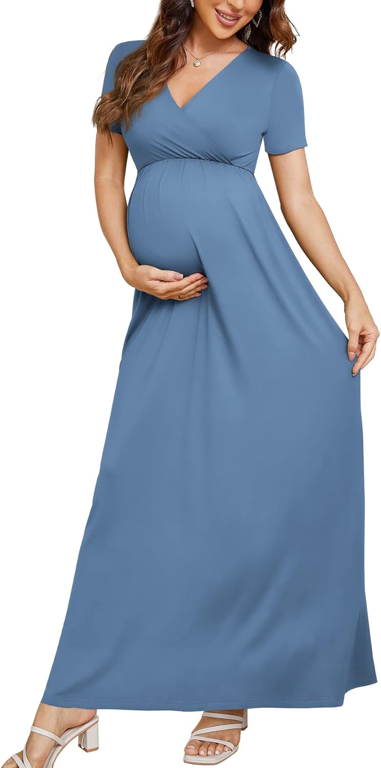 Xpenyo Maternity Maxi Dress for Baby Shower and Pregnancy Wear