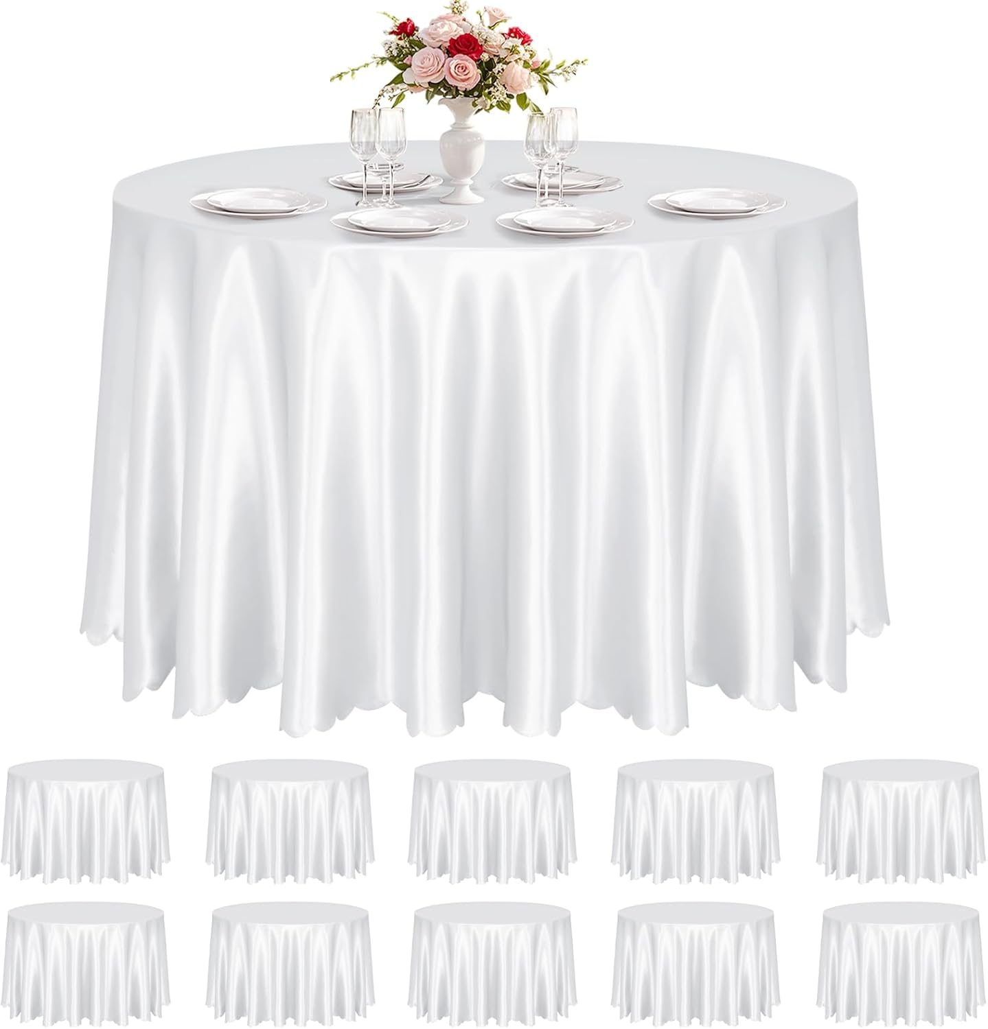 Satin Round Table Cloths for Elegant Weddings and Parties