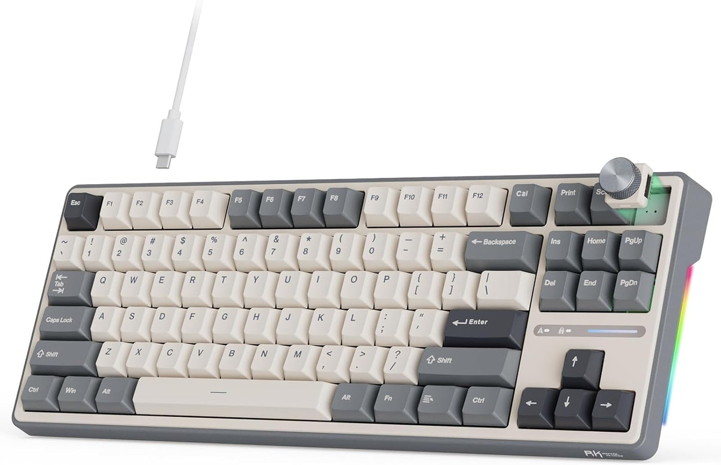 RK R87 Pro Wired Mechanical Keyboard with Hot Swappable Knob