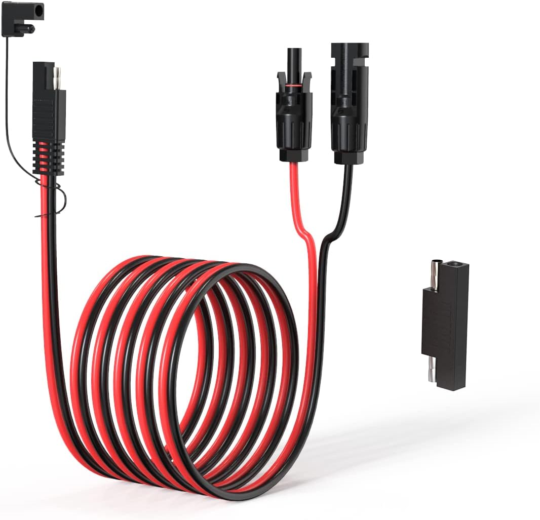 10AWG 20FT Solar Connector to SAE Adapter for Easy Use