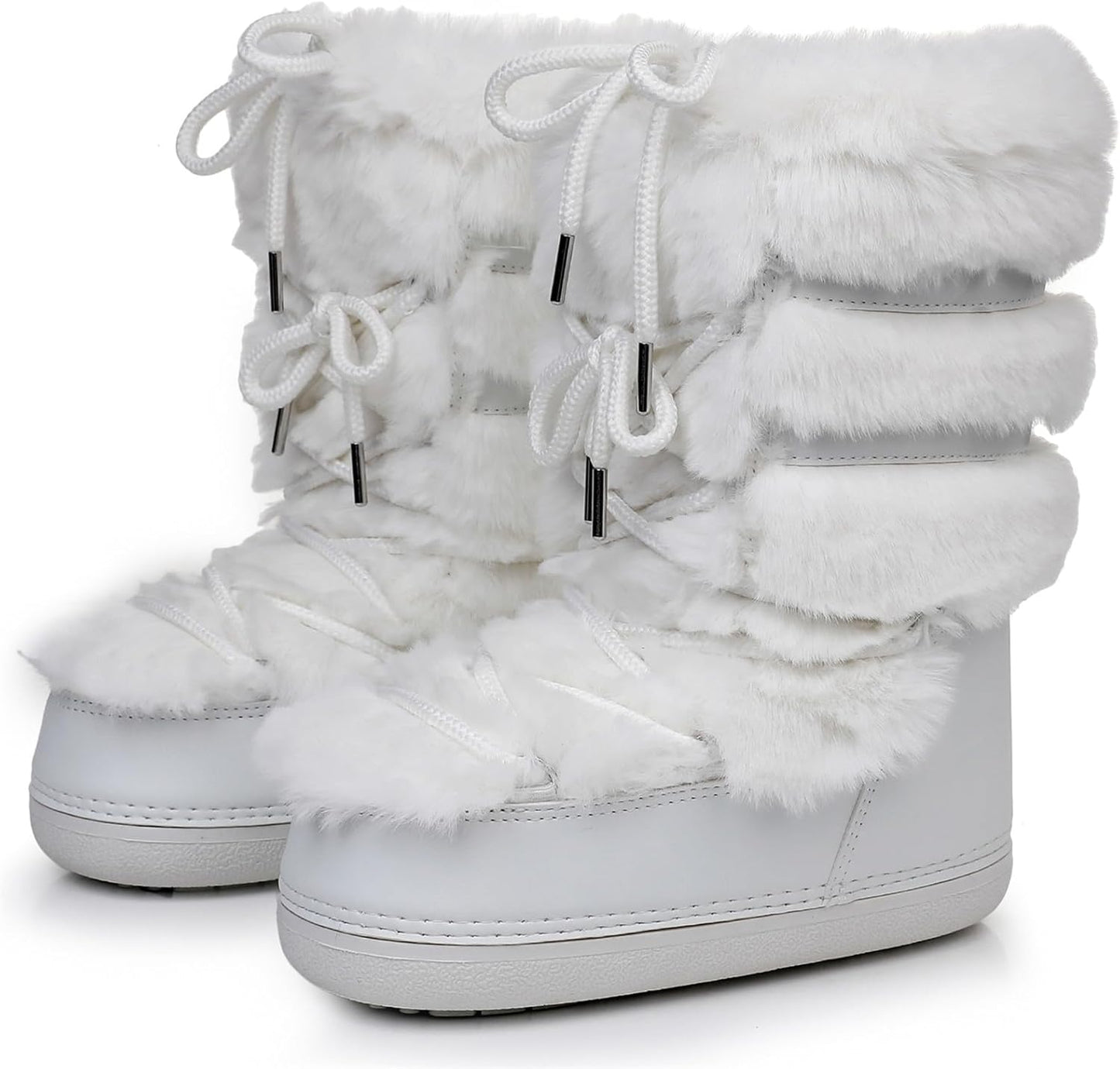 Furry Faux Fur Boots for Women - Stylish Winter Snow Boots