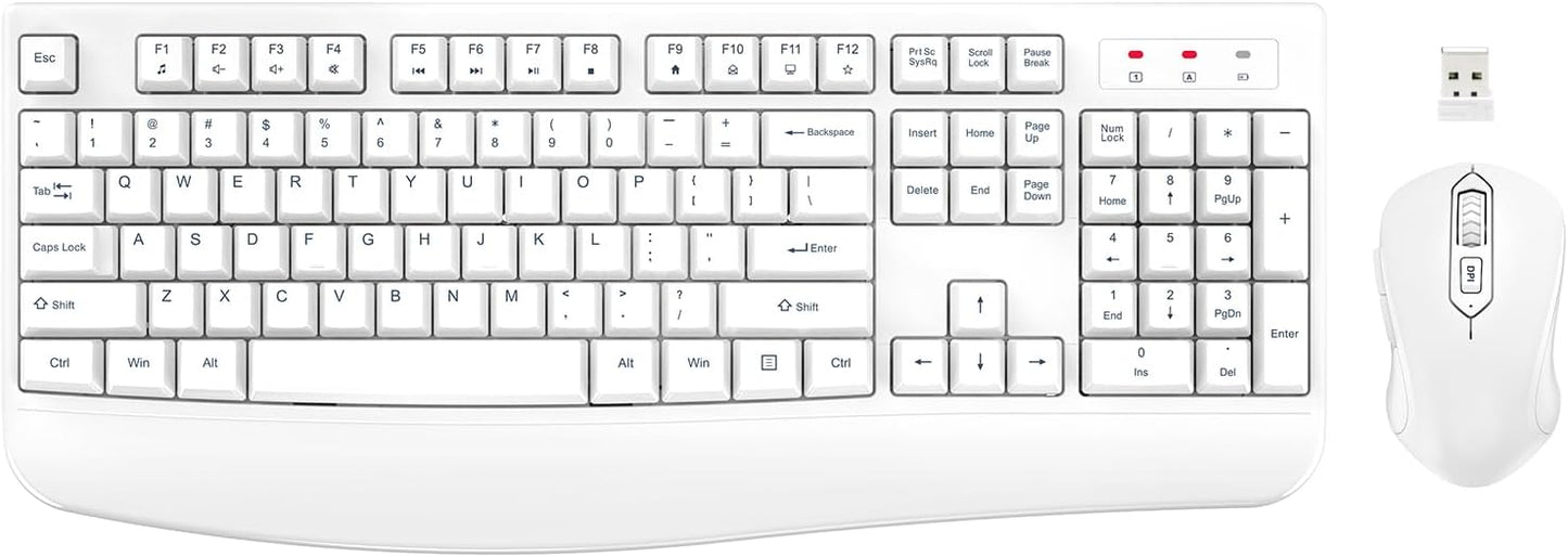 Wireless Keyboard and Mouse Combo with Ergonomic Design for Comfort