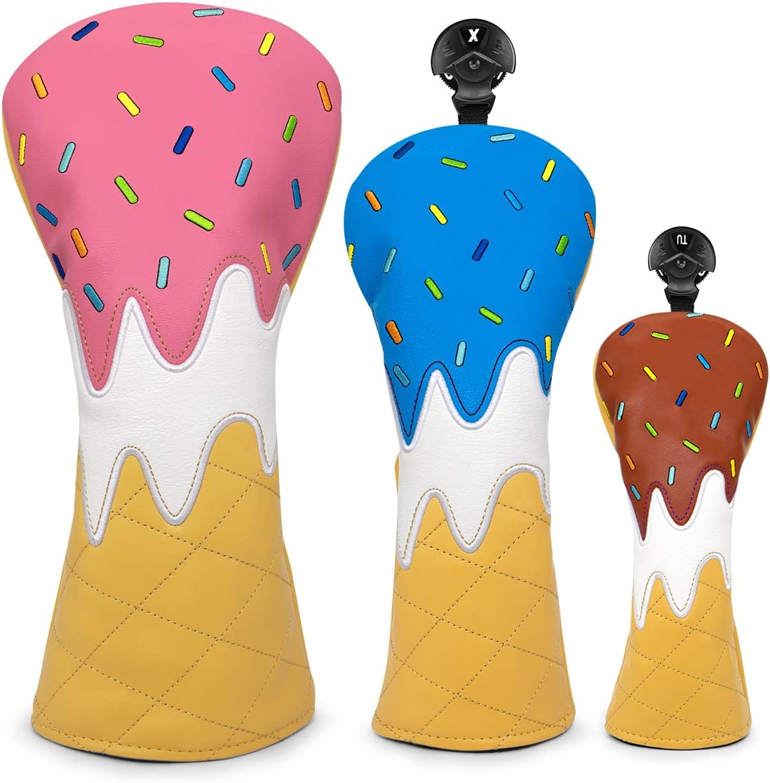 Golf Wood Head Covers with Ice Cream Design for All Clubs