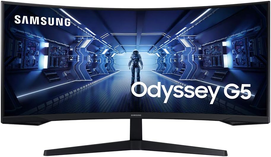 SAMSUNG 34 Odyssey G5 Ultra-Wide Gaming Monitor: Immersive 1000R Curved Screen