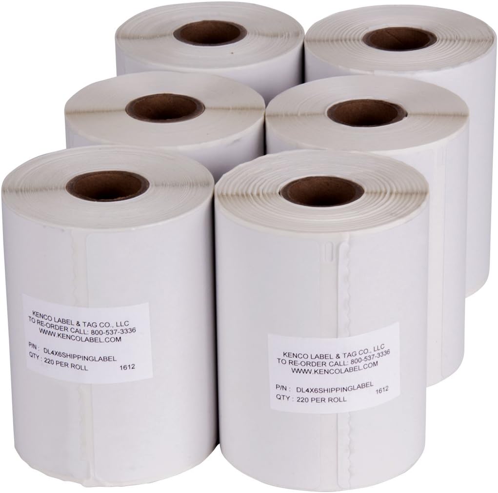 Dymo 4XL Postage Shipping Labels, 1 Roll - 220 Labels Per Roll (6-Pack)