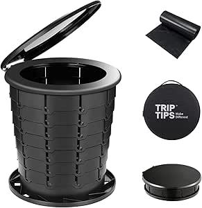 TRIPTIPS Portable Toilet for Camping, Adjustable Height & XL Size