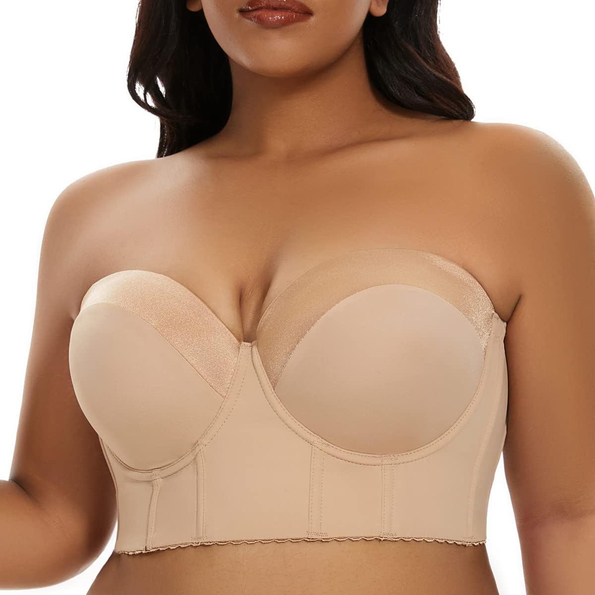 SEA BBOT Longline Strapless Bra for Full Coverage and Comfort