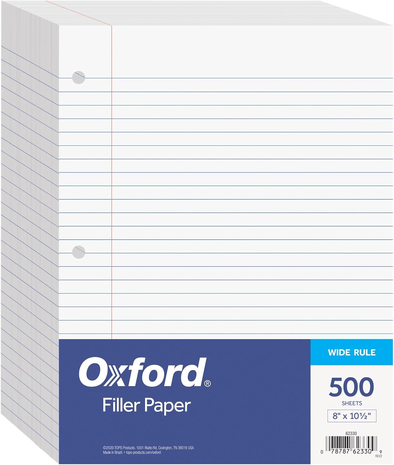 Oxford Wide Ruled Filler Paper - 500 Sheets for 3 Ring Binders!
