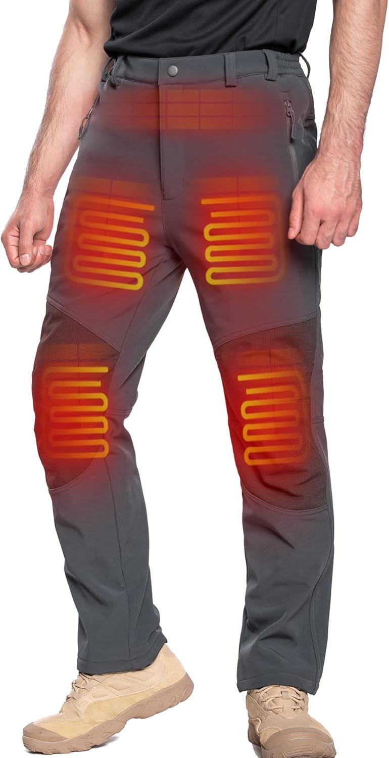 DEWBU Heated Pants for Men with 12V Battery Pack for Warmth