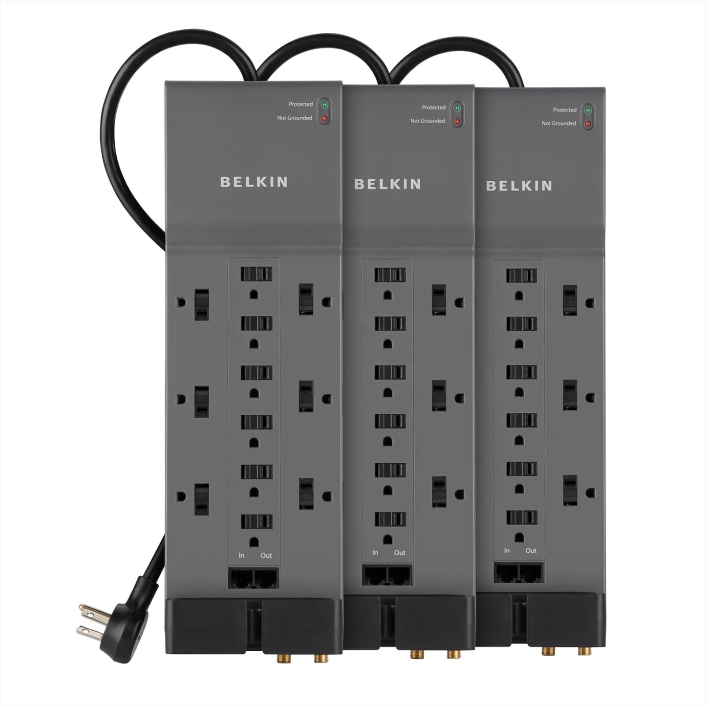 Belkin 12-Outlet Surge Protector with 10-Foot Cord for Safety