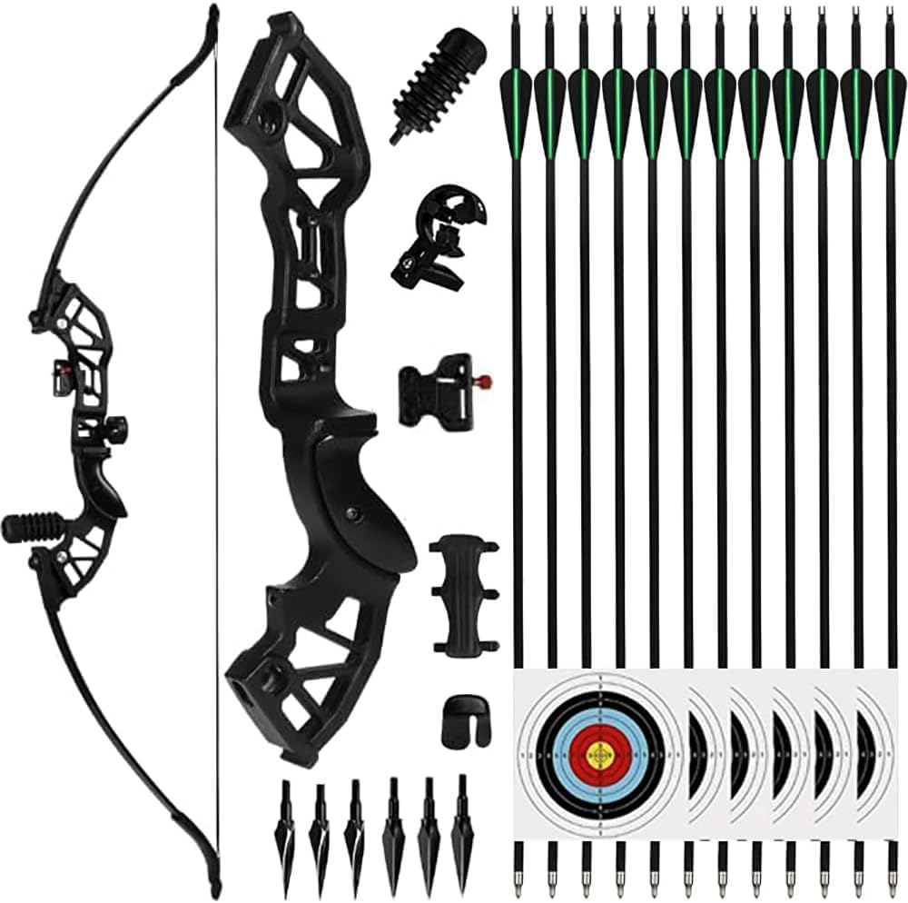 51in Recurve Bow and Arrow Set for Outdoor Practice Fun