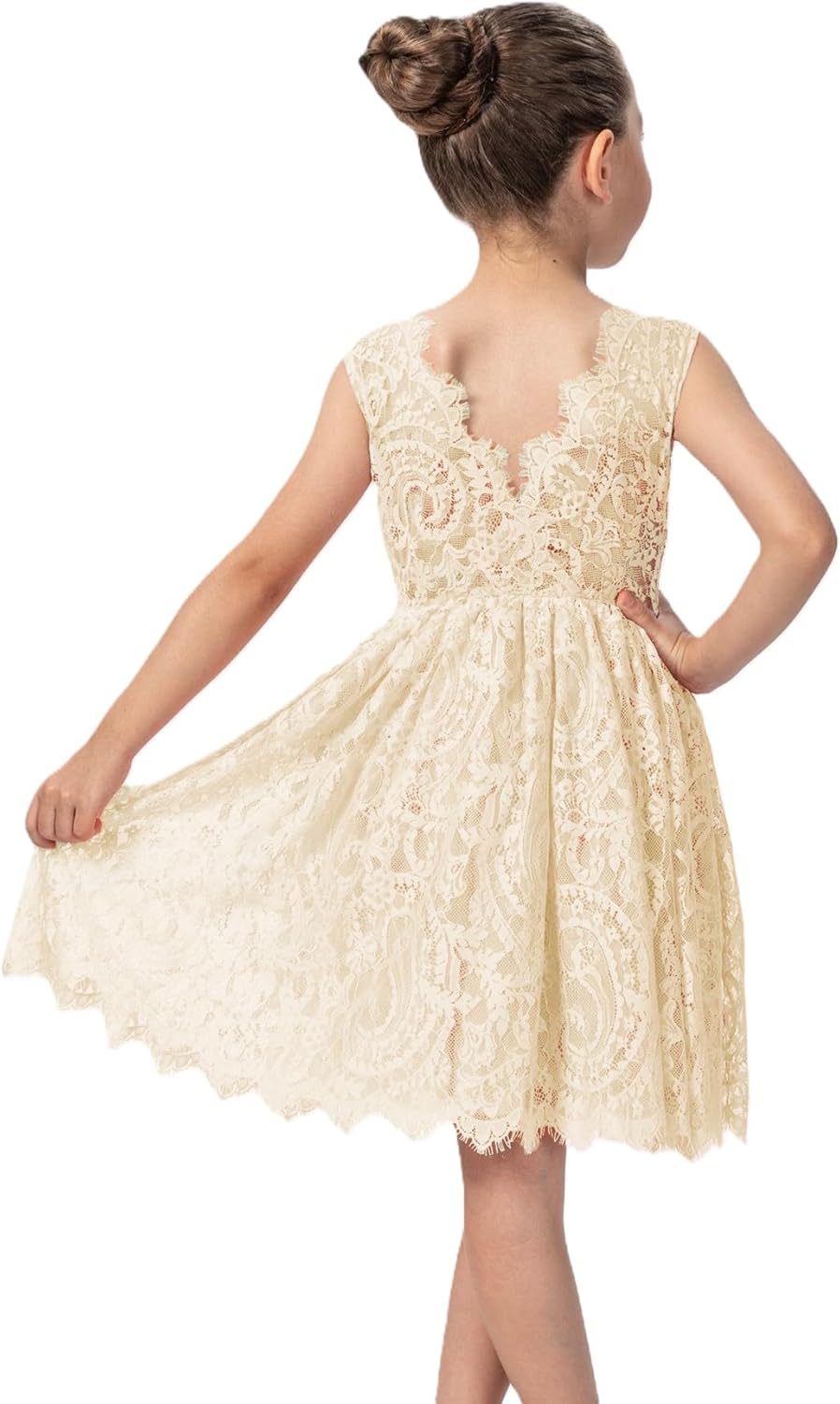 2Bunnies Girl Paisley Lace Back A-Line Tutu Flower Dress
