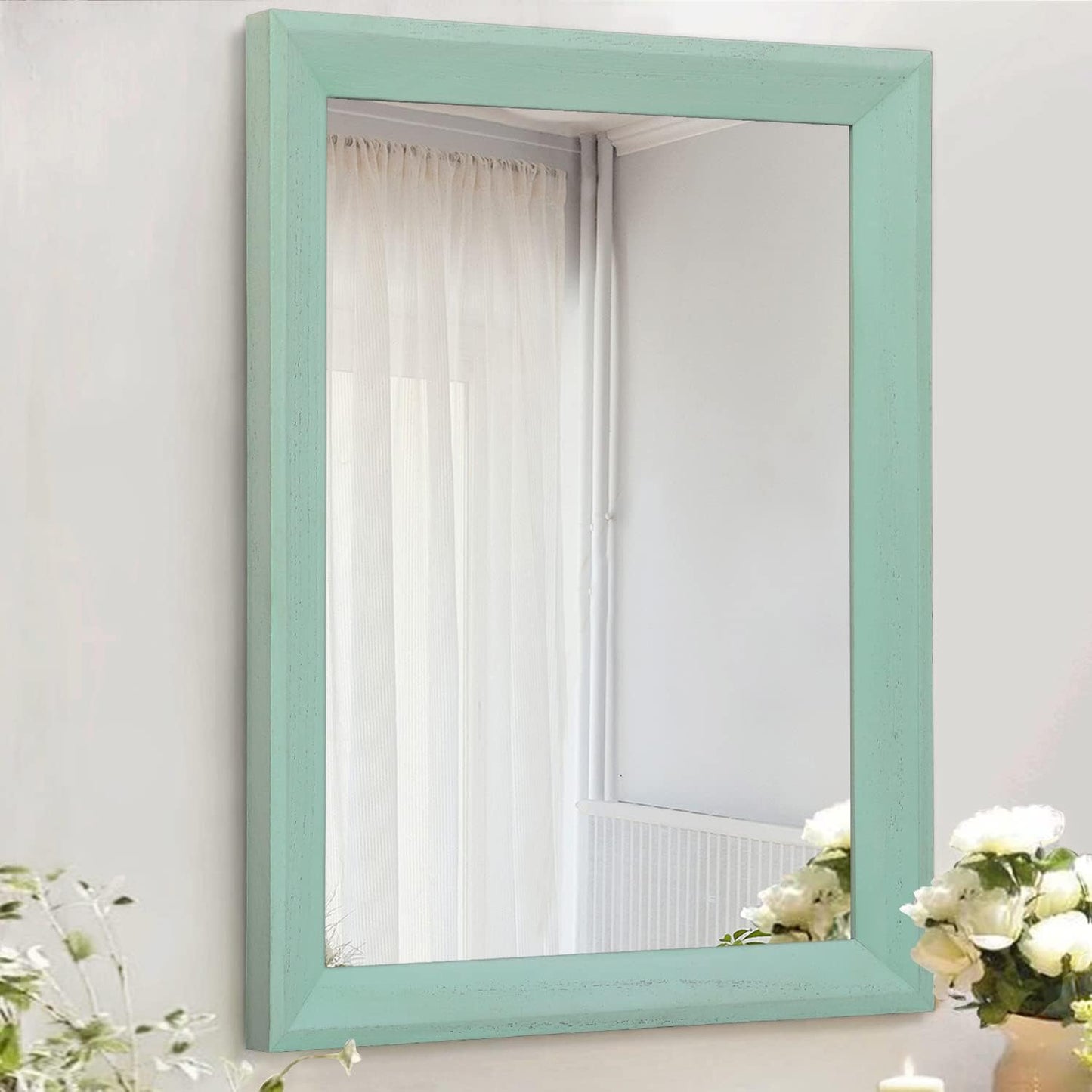 AAZZKANG Wood Framed Mirror for Modern Farmhouse Decor
