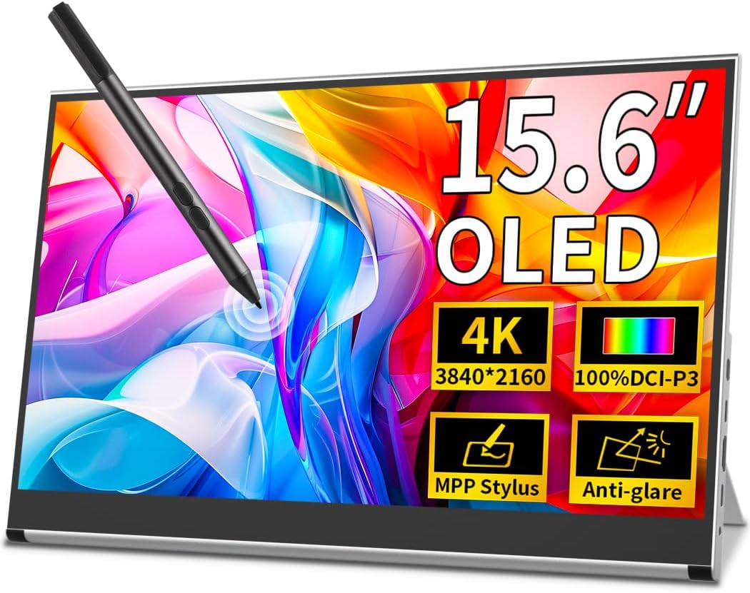 15.6 OLED 4K Touch Monitor - Ultra HD with MPP Stylus Pen