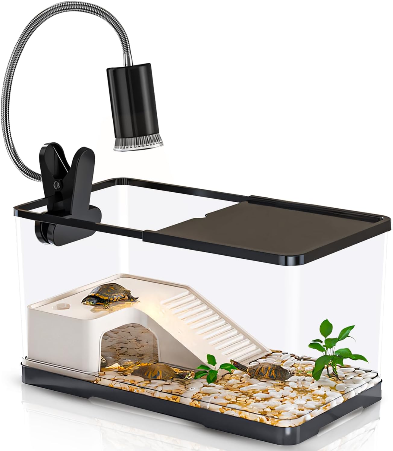 Turtle Tank Kit with Basking Platform and UV Light for Reptiles