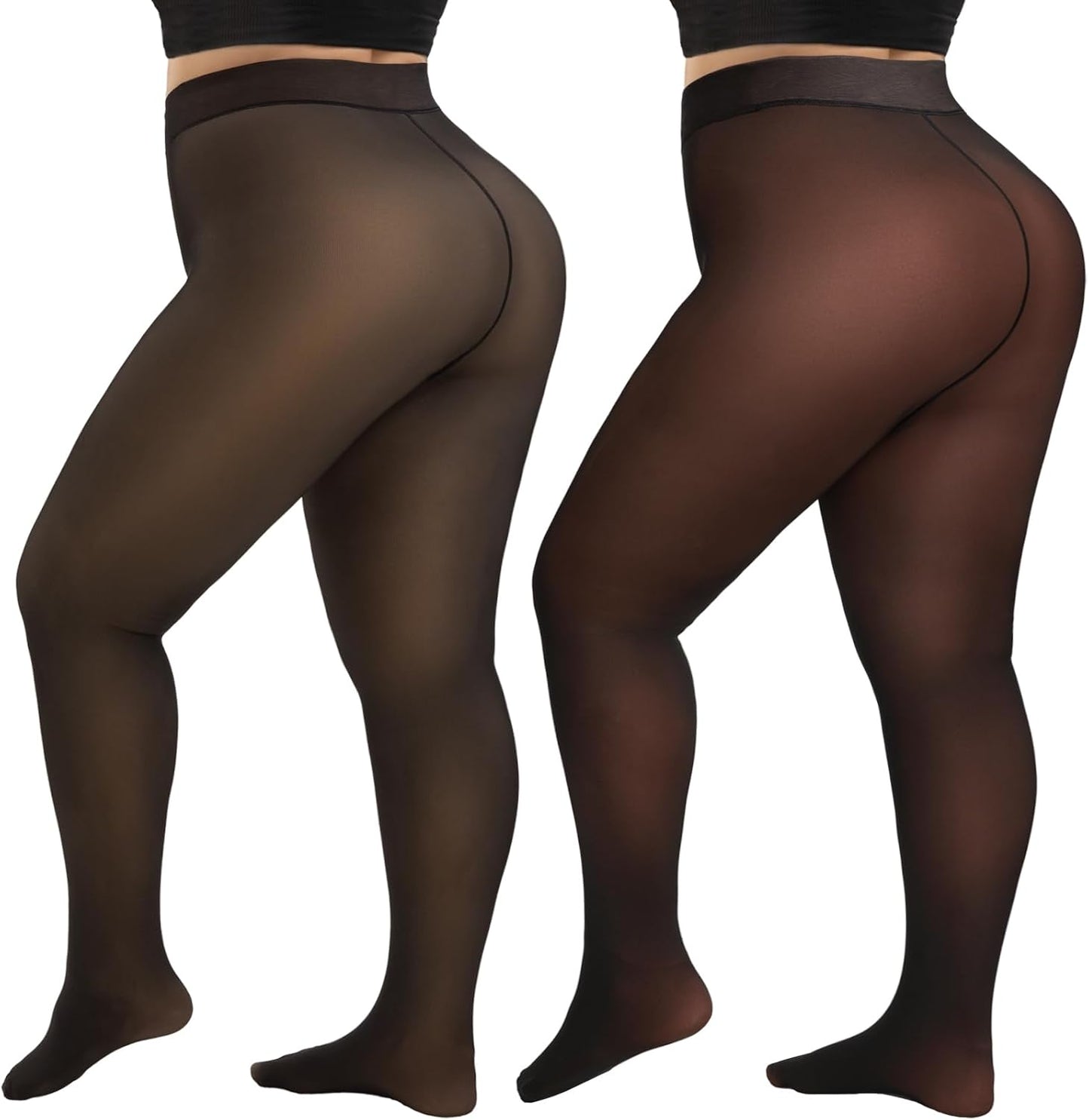 HONGTEYA Plus Size Fleece Lined Tights for Women, Warm & Stylish