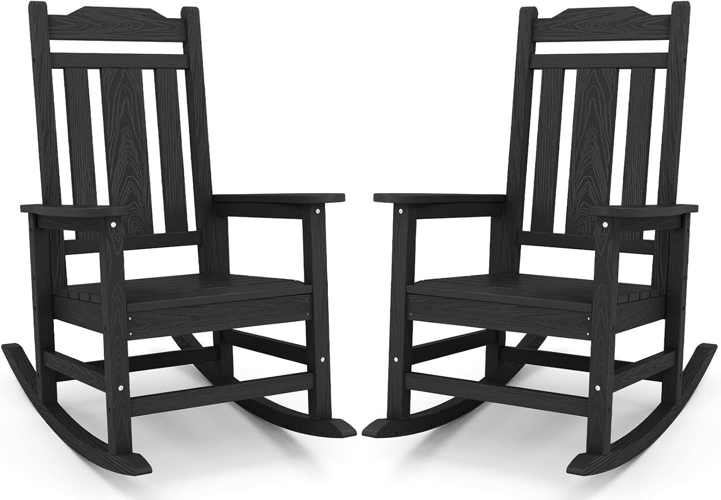 SERWALL Heavy Duty Outdoor Rocking Chairs Set